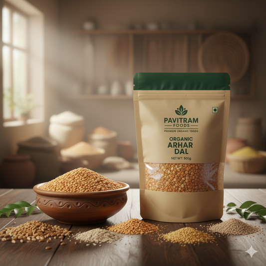 Organic Arhar Dal / Toor Dal / Pigeon Pea Split